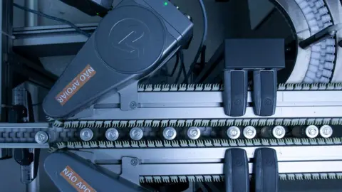 Getty Images CoronaVac vaccine on the production line of CoronaVac, Sinovac Biontech's vaccine against COVID-19 at Butantan biomedical production centre