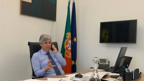 Mário Centeno Talks chairman Mário Centeno had the task of forging a compromise between the two sides