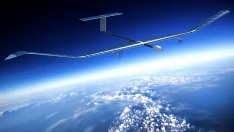 Airbus Illustration of the Zephyr S, a long, thin, lightweight drone