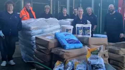 RSPCA East Winch Wildlife Centre RPSCA workers with salt donated