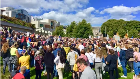 Protesters in Edinburgh