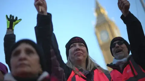 CWU union members at a rally on Friday 9 December 2022