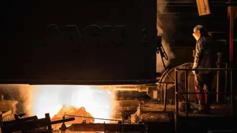 Getty Images steel worker at plant