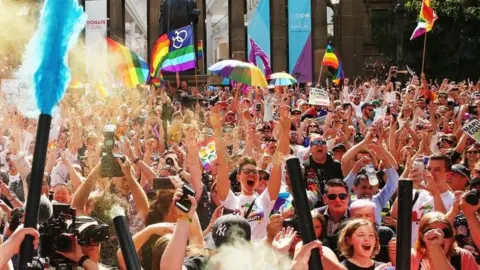 Getty Images The announcement prominent jubilant scenes across Australia