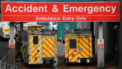 Getty Images Accident & Emergency entrance at a UK hospital (file photo)