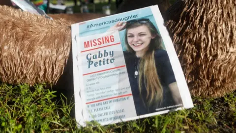 Getty Images A makeshift memorial dedicated to Gabby Petito in North Port, Florida