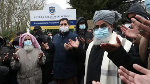 PA Media Protest at Batley Grammar School