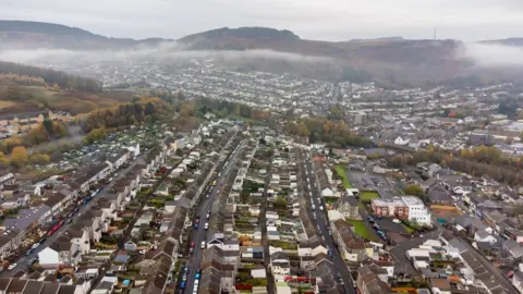 Getty Images Tonypandy aerial shot