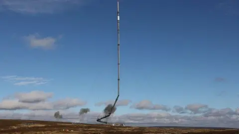 Arqiva The Bilsdale mast being brought down in a controlled explosion