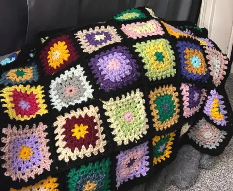 Julie Cass Julie Cass's blanket crocheted for Emmerdale