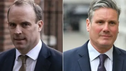 BBC Dominic Raab and Sir Keir Starmer