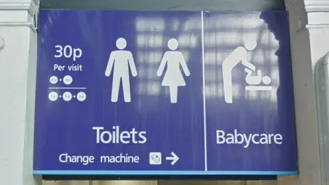 Google Toilets sign at Liverpool Lime Street