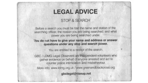 Legal advice card