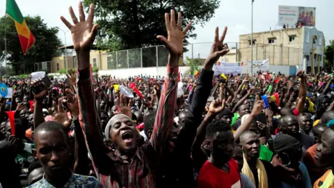 Reuters Supporters of Imam Mahmoud Dicko and other opposition political parties protest after President Ibrahim Boubacar Keita rejected concessions, aimed at resolving a months-long political stand-off, in Bamako, Mali July 10, 2020