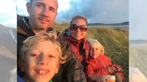 Family Photo Peter McCleave, sons Max and Seb and wife Jenn