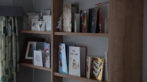 Christmas cards in a static caravan