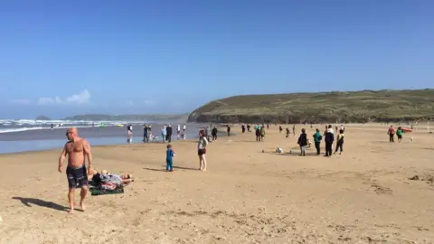 Perranporth beach last summer