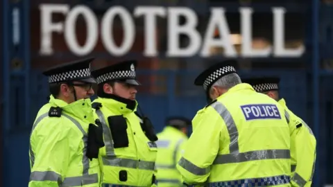 Getty Images police outside football stadium