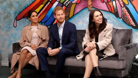 Reuters Meghan, Harry and Jacinda Ardern