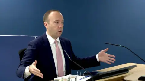 PA Media Matt Hancock at the UK Covid inquiry