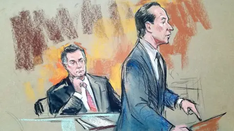 Reuters Court sketch showing Paul Manafort with attorney Richard Westling at US District Court in Washington, September 14, 2018