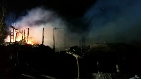 JustGiving The destroyed eco house