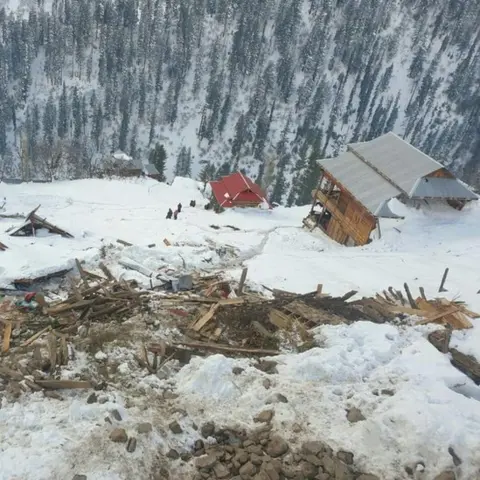 M Aurangzeb Shakila Amjad’s house after the avalanche