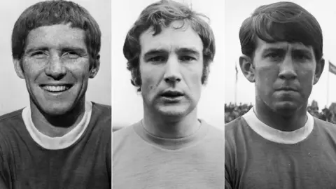 Getty Images Alan Ball, Colin Harvey and Howard Kendall