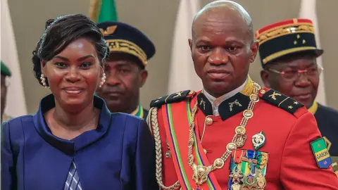 AFP Gen Nguema with his wife, Zita Nyangue Oligui Nguema