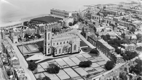 Historic England Archive / Aerofilms Collection An aerial view of Holy Trinity Church, Margate, Kent, taken in April 1920