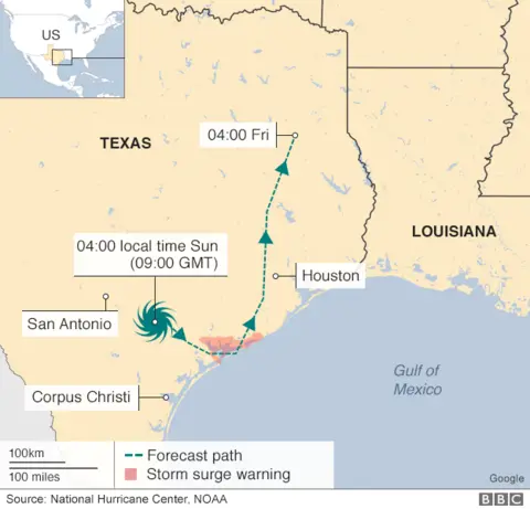 The path of Harvey