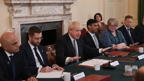 PA Media Sajid Javid and Rishi Sunak in Cabinet on 5 July