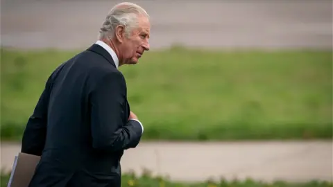 Reuters King Charles III at Aberdeen airport