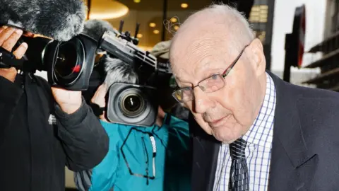 PA Peter Ball arriving at the Old Bailey for sentencing