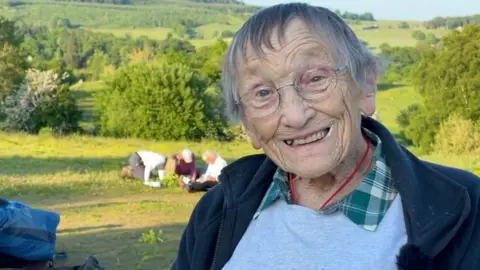 Dr Margaret Bradshaw smiles in the Pennines