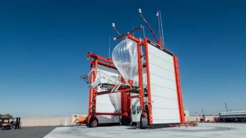 Alphabet A Project Loon balloon being deployed