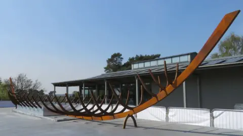 National Trust Sculpture of Anglo-Saxon boat