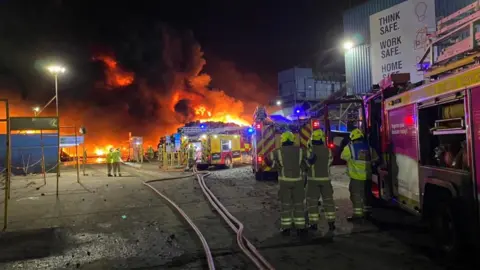 Nottinghamshire Fire and Rescue Scrap metal fire