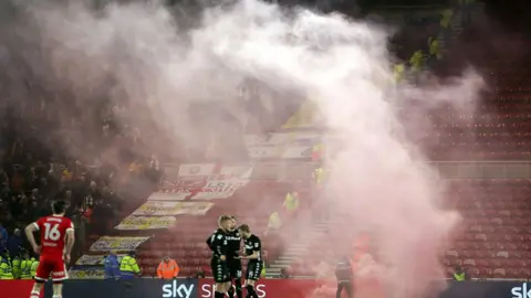 PA Flare set off at Middlesbrough v Leeds game
