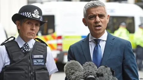 EPA Sadiq Khan with Met Commissioner Cressida Dick