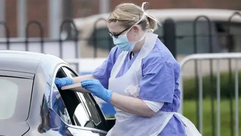 Getty Images A drive through Coronavirus testing site