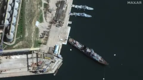 Maxar Technologies Image shows satellite view of Moskva