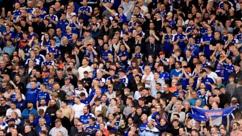 Getty Images Ipswich Town fans at Carrow Road