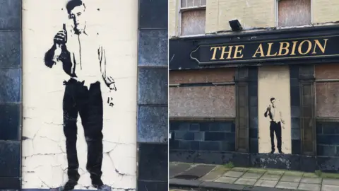 BBC Graffiti on Albion pub in Grimsby