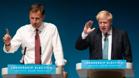 PA Jeremy Hunt and Boris Johnson