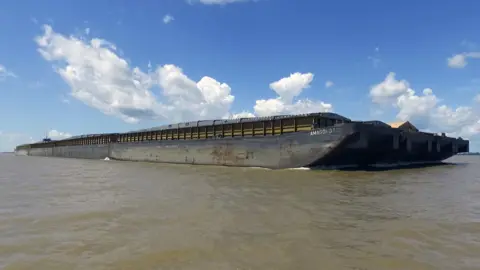 Thaïs Borges A barge transporting soya