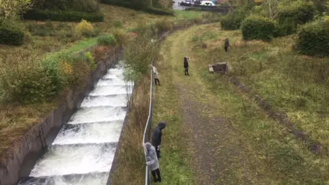 Local people are helping to search for the missing woman in Treharris