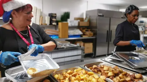 Amar Azam Staff preparing a Christmas dinner