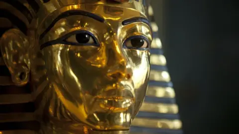 BBC Studios/Gary Clarke The mask of Tutankhamun at The Museum of Egyptian Antiquities, Cairo