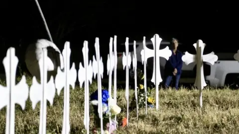 Crosses in Sutherland Springs